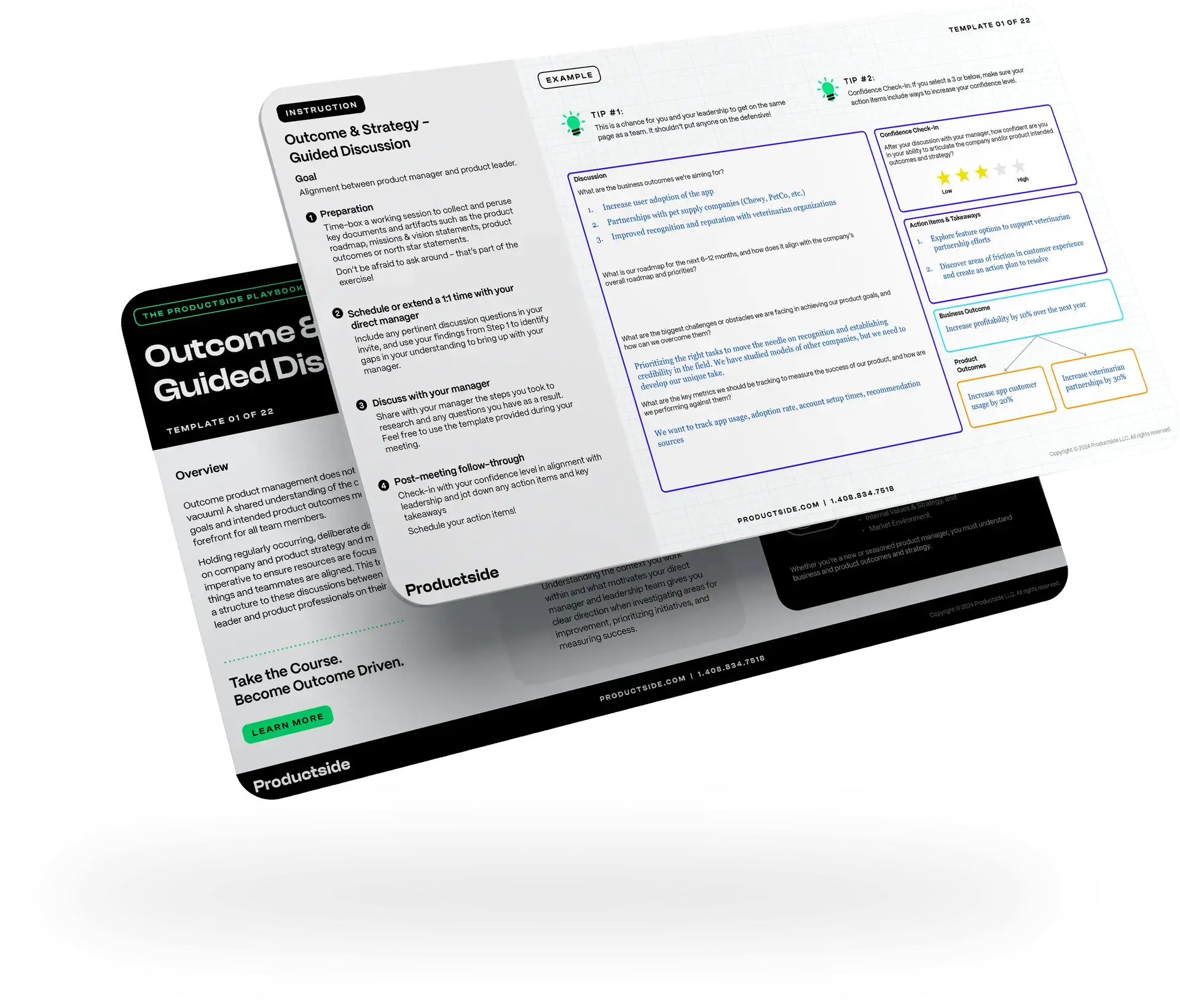 template overview from Productside Playbook with roadmap and discovery tools